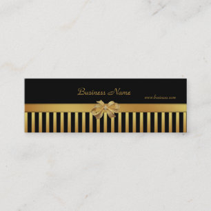 Visitenkarte Gold Black Strip Gold Bow