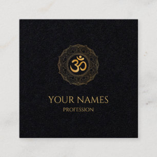 Visitenkarte: GOLD MANDALA + OHM  Quadratische Visitenkarte