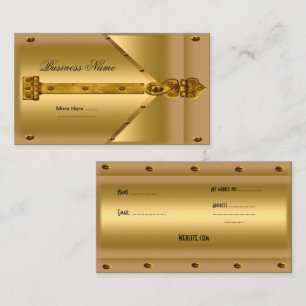 Visitenkarte Gold Metalloptik Scharnier