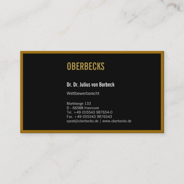 Visitenkarte Goldrand (Vorderseite)