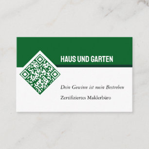 Visitenkarte grün weiss Makler Immobilien