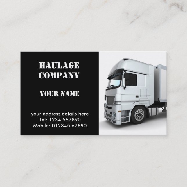 Visitenkarte Haulage Company (Vorderseite)