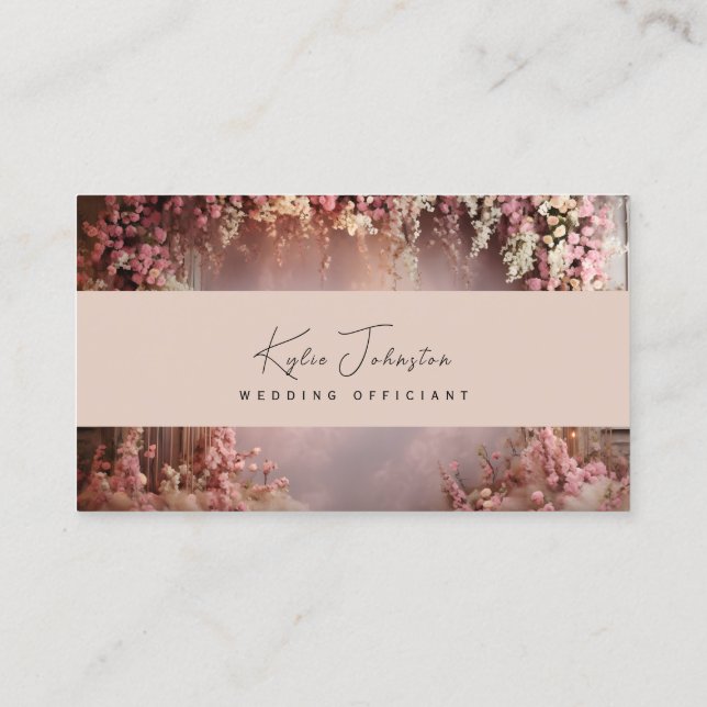 Visitenkarte, Hochzeitsoffizier weiche Farben Visitenkarte (Rückseite)