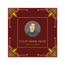 Visitenkarte in Maroon mit metallischem Gold