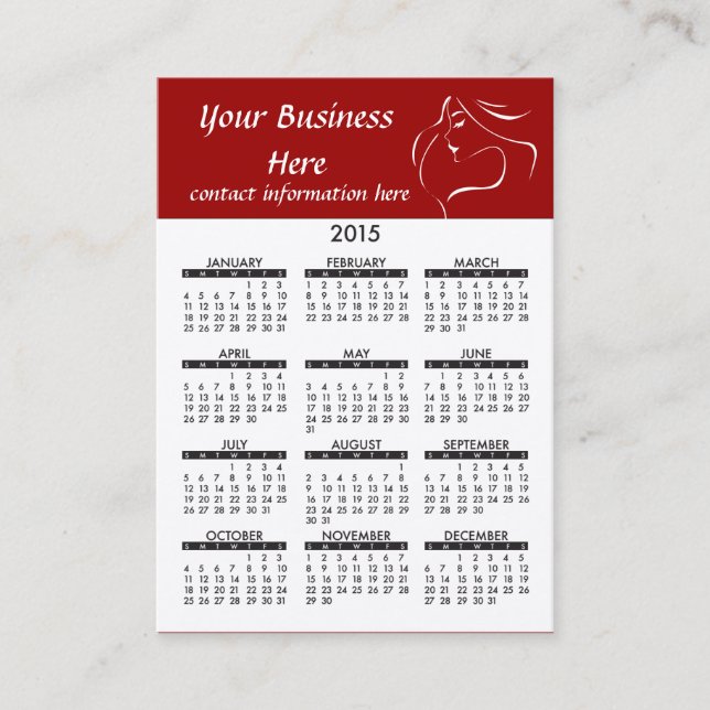 Visitenkarte-Kalender-Jade-Friseursalon Visitenkarte (Vorderseite)