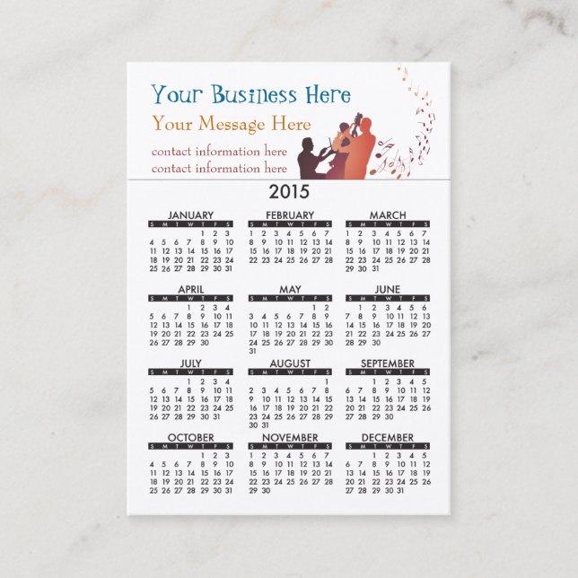Visitenkarte-Kalender-Jazz Visitenkarte (Vorderseite)
