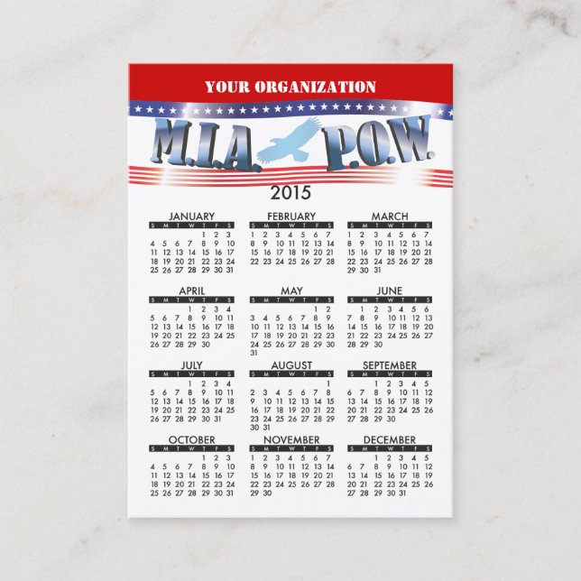 Visitenkarte-Kalender MIA KRIEGSGEFANGEN 2015 Visitenkarte (Vorderseite)