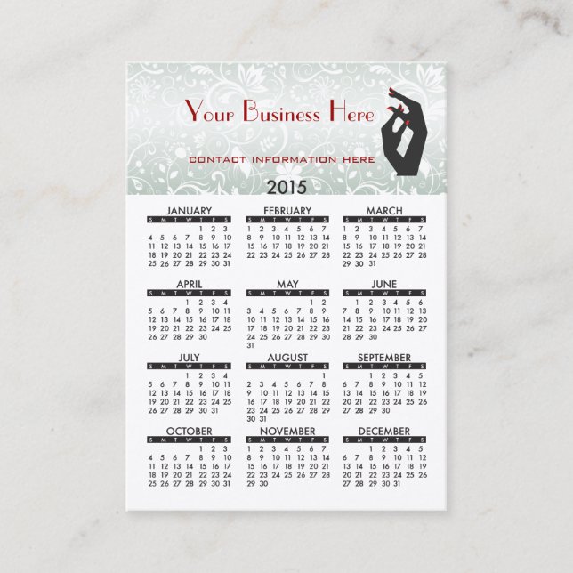 Visitenkarte-Kalender-Nagel-Salon 2015 Visitenkarte (Vorderseite)