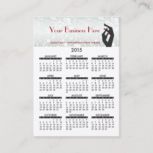 Visitenkarte-Kalender-Nagel-Salon Visitenkarte (Vorderseite)