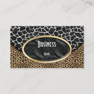 Visitenkarte Leopard Schwarz Weiß Kuh Tasche