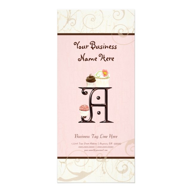 Visitenkarte - Letter A Monogram Dessert Bak Werbekarte (Vorne)
