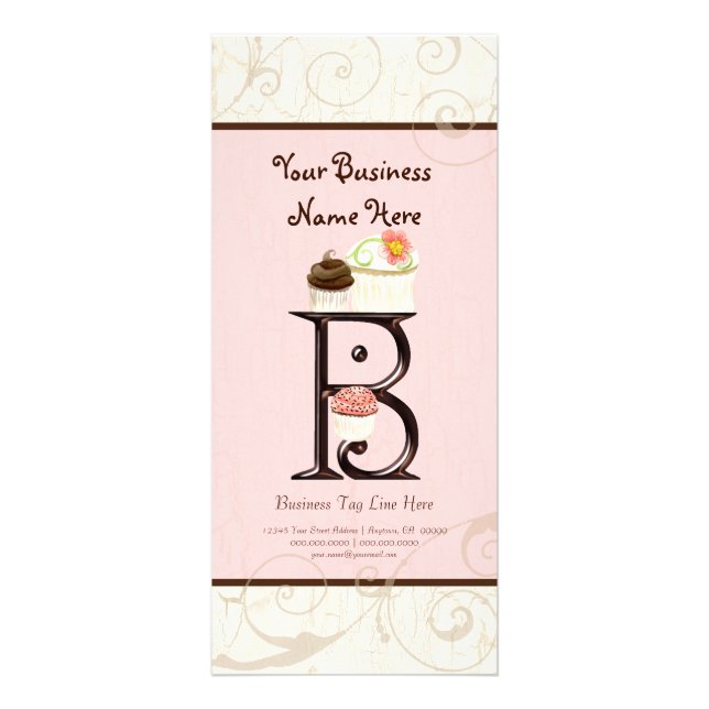 Visitenkarte - Letter B Monogram Dessert Bak Werbekarte (Vorne)