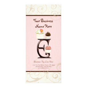 Visitenkarte - Letter E Monogram Dessert Bak Werbekarte