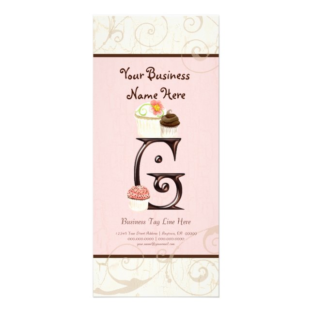 Visitenkarte - Letter G Monogram Dessert Bak Werbekarte (Vorne)