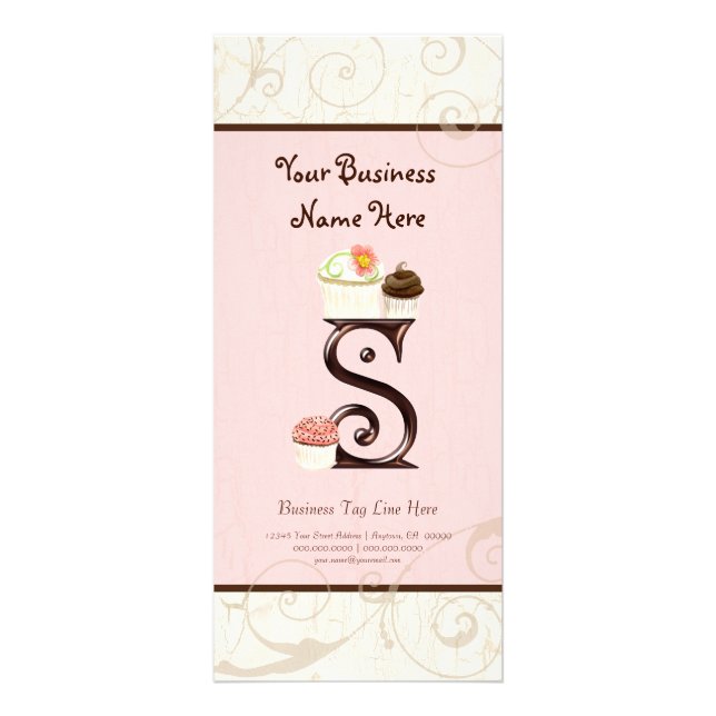 Visitenkarte - Letter S Monogram Dessert Back Werbekarte (Vorne)