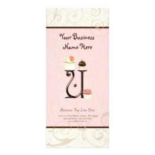 Visitenkarte - Letter U Monogram Dessert Bak Werbekarte