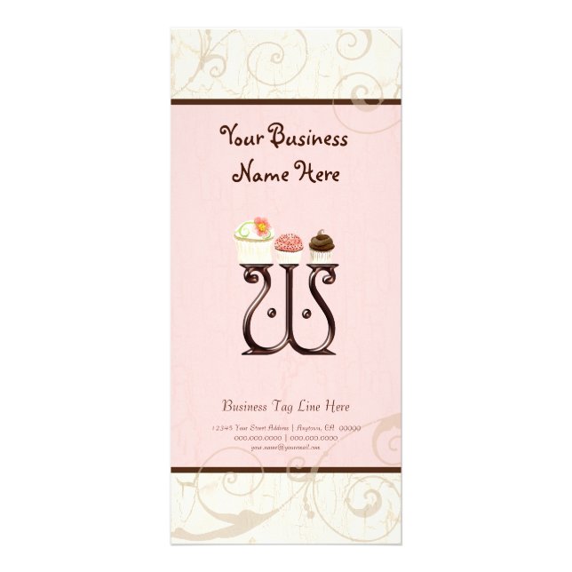 Visitenkarte - Letter W Monogram Dessert Bak Werbekarte (Vorne)