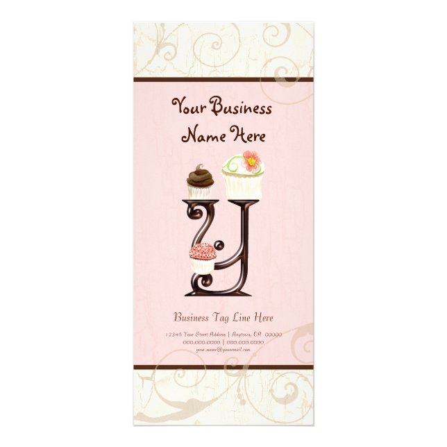 Visitenkarte - Letter Y Monogram Dessert Bak Werbekarte (Vorne)