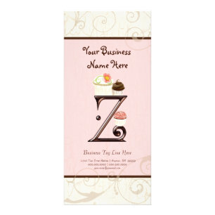 Visitenkarte - Letter Z Monogram Dessert Bak Werbekarte