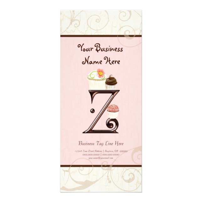 Visitenkarte - Letter Z Monogram Dessert Bak Werbekarte (Vorne)