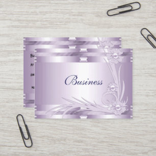 Visitenkarte Lila Mauve Art Deco Floral