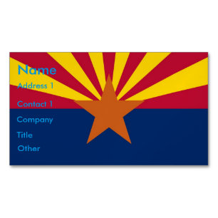 Visitenkarte-Magnet mit Flagge von Arizona Magnetische Visitenkarte