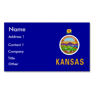 Visitenkarte-Magnet mit Flagge von Kansas Magnetische Visitenkarte