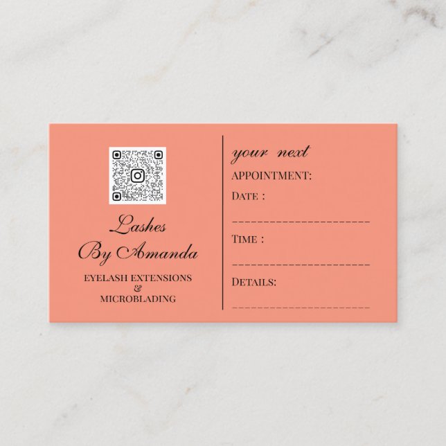 Visitenkarte Makeup Artist Logo Esthetican QR Terminkarte (Vorderseite)