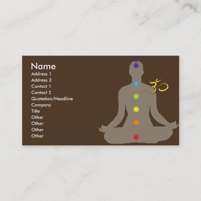 Visitenkarte, Meditation und Symbol Visitenkarte (Vorderseite)