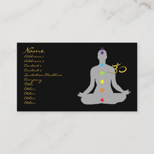 Visitenkarte, Meditation und Symbol Visitenkarte (Vorderseite)