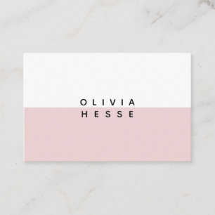 Visitenkarte Minimal Pink White Business Card