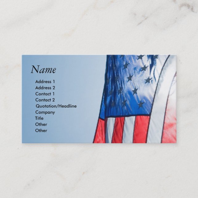 Visitenkarte mit amerikanischer Flagge (Vorderseite)