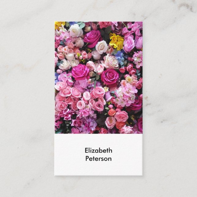 Visitenkarte mit Blume-Hintergrund (Vorderseite)