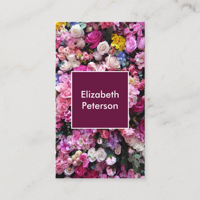 Visitenkarte mit Blume-Hintergrund (Vorderseite)