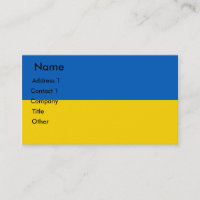Visitenkarte mit der Flagge der Ukraine