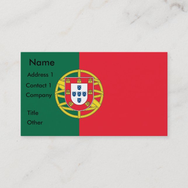 Visitenkarte mit der Flagge Portugals (Vorderseite)