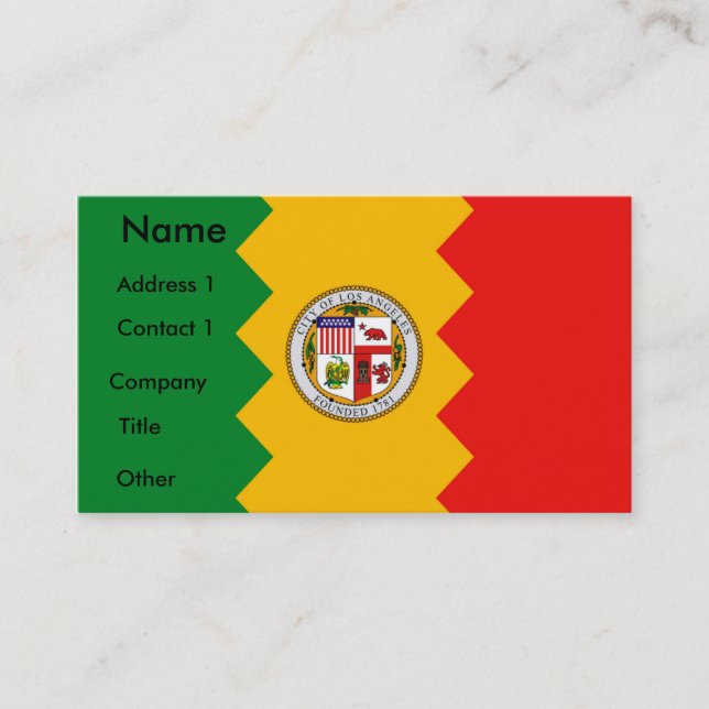 Visitenkarte mit Flag Los Angeles, Kalifornien (Vorderseite)