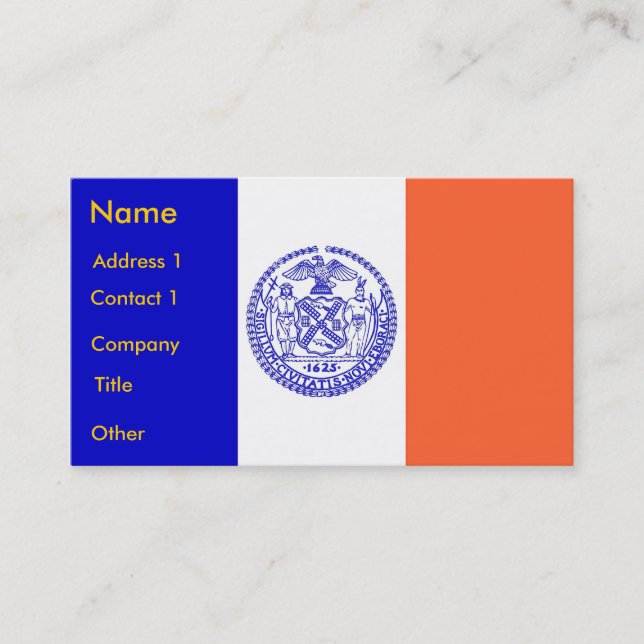 Visitenkarte mit Flag von New York U.S.A. (Vorderseite)