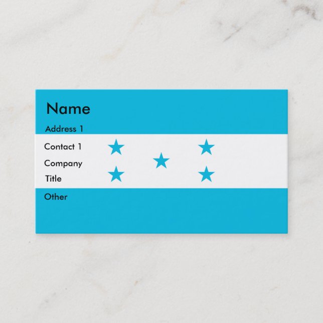 Visitenkarte mit Flagge Honduras (Vorderseite)