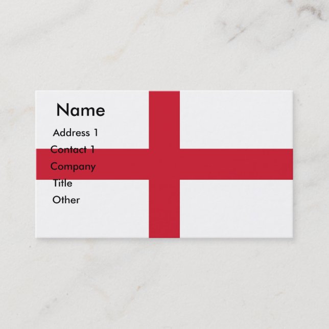Visitenkarte mit Flagge in England (Vorderseite)