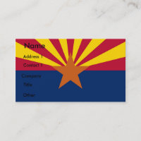 Visitenkarte mit Flagge von Arizona, USA.