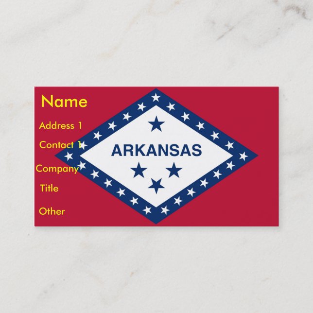 Visitenkarte mit Flagge von Arkansas U.S.A. (Vorderseite)