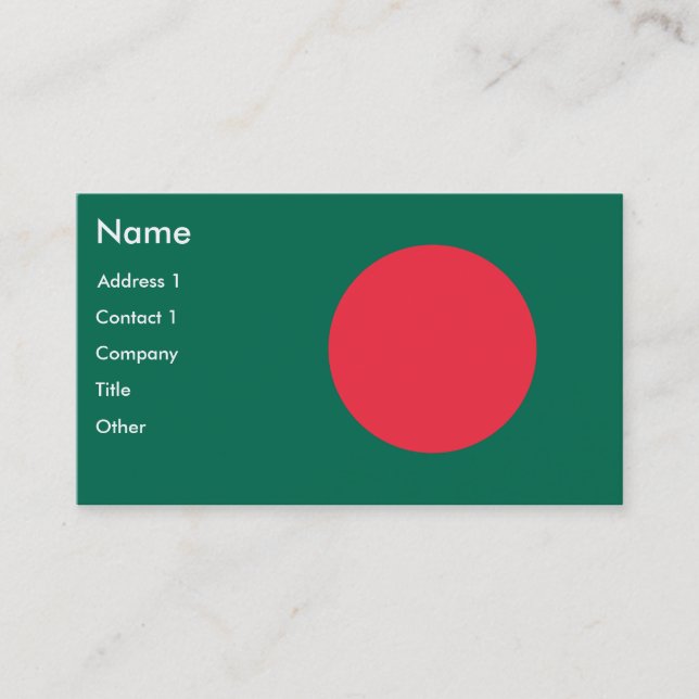Visitenkarte mit Flagge von Bangladesch (Vorderseite)