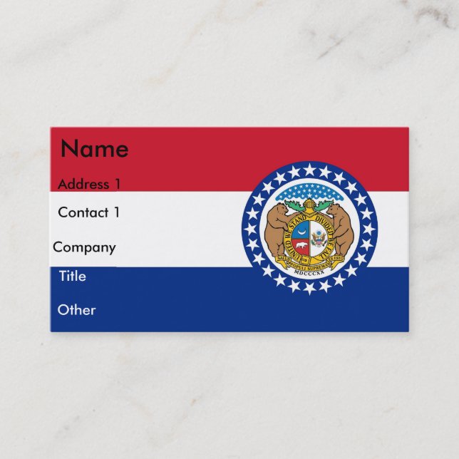 Visitenkarte mit Flagge von Missouri U.S.A. (Vorderseite)
