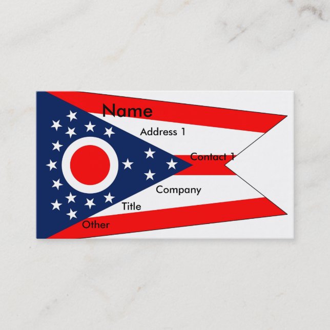 Visitenkarte mit Flagge von Ohio U.S.A. (Vorderseite)