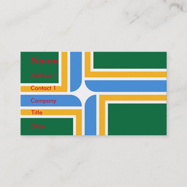 Visitenkarte mit Flagge von Portland, Oregon (Vorderseite)