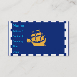 Visitenkarte mit Flagge von Quebec City, Kanada