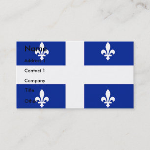 Visitenkarte mit Flagge von Quebec, Kanada