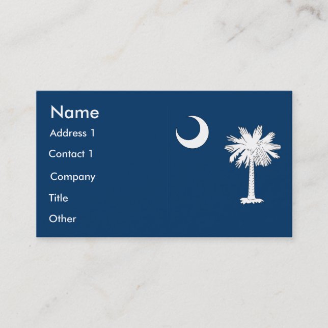 Visitenkarte mit Flagge von South Carolina U.S.A. (Vorderseite)