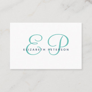 Visitenkarte mit Monogramm im einfachen Stil.